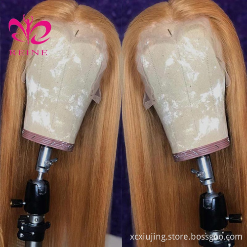 Reine  Brazilian Straight Human Hair Wig Pre-Plucked #30 Blonde 180 Density Lace Front Human Hair Wigs 13X4 Frontal Wig Remy